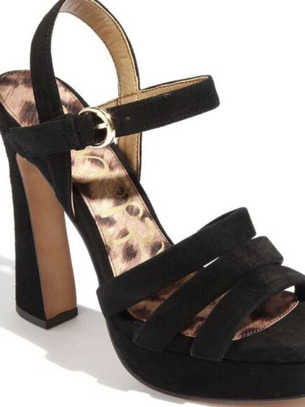 Sam Edelman Taryn Black Suede Platform Sandals